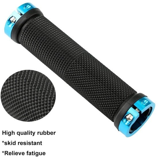 Manubrio antislip per bicicletta da montagna con doppia frenatura, 2 pezzi, 13,5 cm di lunghezza, manubrio per bicicletta in alluminio con manubrio antislip.