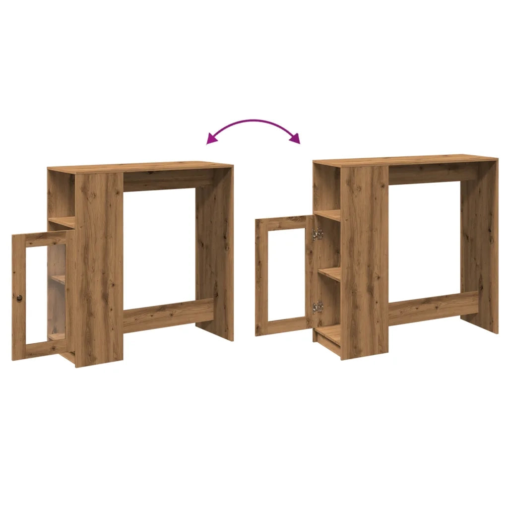 vidaXL Tavolo Bar con Rastrelliera Rovere 101x40x103,5 cm Multistrato