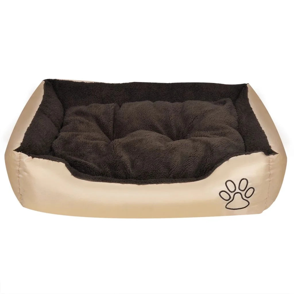 Cuccia calda per cani con cuscino imbottito 75 cm beige e marrone 02_0001552