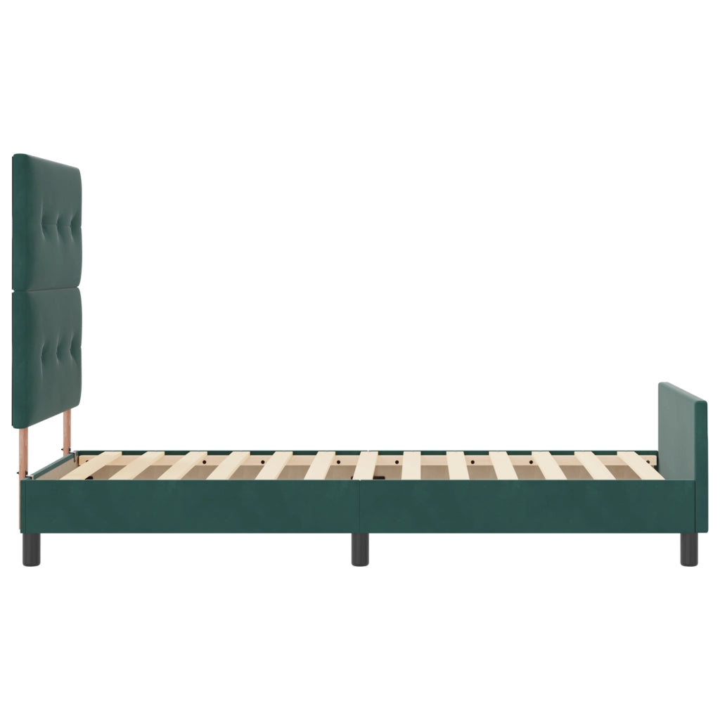 Struttura Letto  Verde Scuro 90x200 cm Velluto