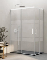 Box doccia ingresso angolare 2+2 THALASSA (BASIC) 110x90 cm Bianco vetro serigrafato