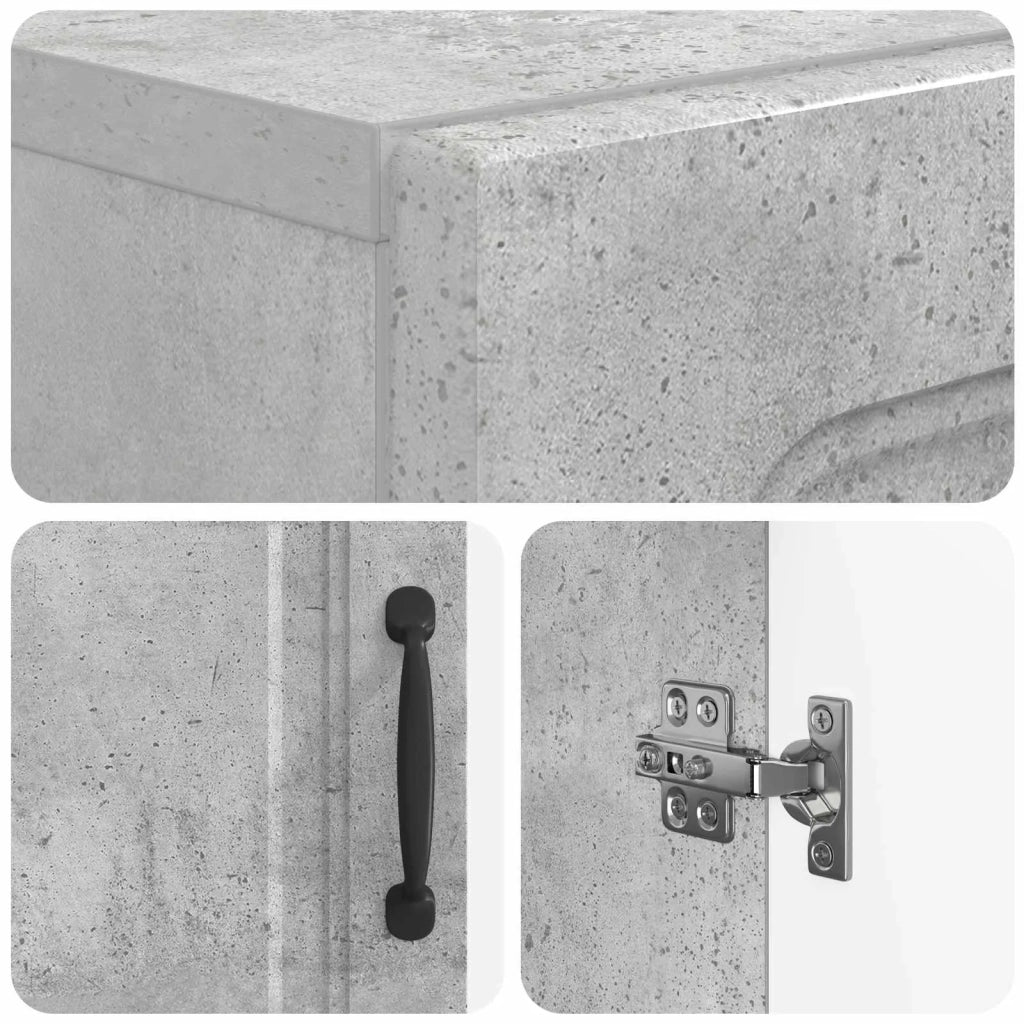 Mobiletto da Bagno UTRECHT Grigio Cemento 59,5 x 31 x 77 cm 897718