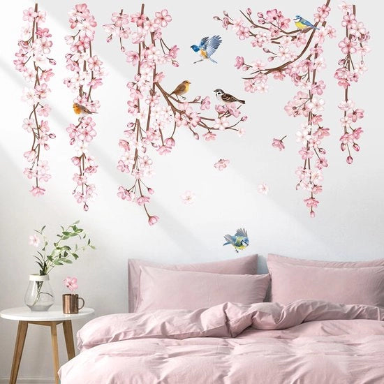 Sticker Mura per Parete - Fiori Sospesi - Adatto per Camera da Letto e Salotto