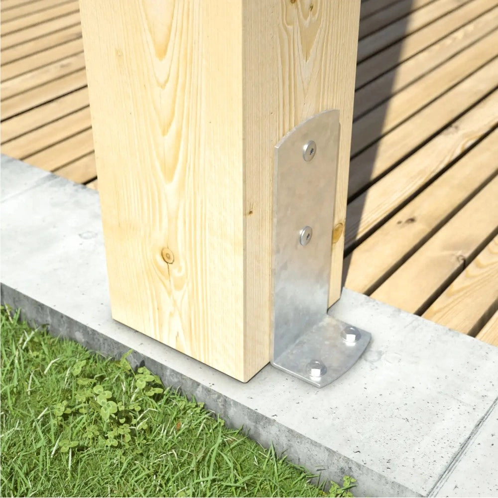 Supporto pesante a l h 62 x b 90 x l 225mm per fissaggio pilastri