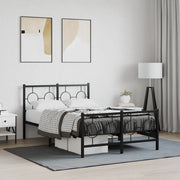 Giroletto con Testiera e Pediera Metallo Nero 120x200 cmcod mxl 112430
