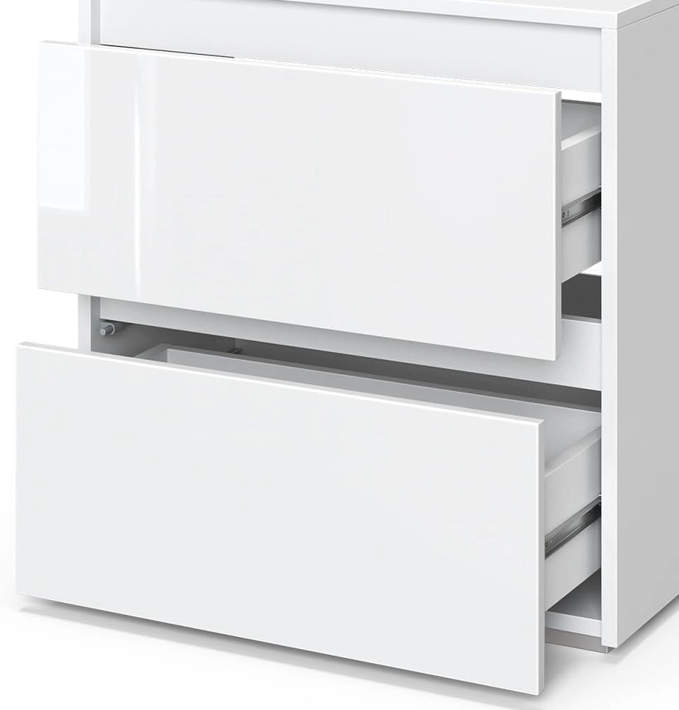 Mobile sottolavabo per bagno Majest, Bianco lucido, 60.2 x 62.1 cm, con ritaglio per sifone e aperture di ventilazione per l’installazione