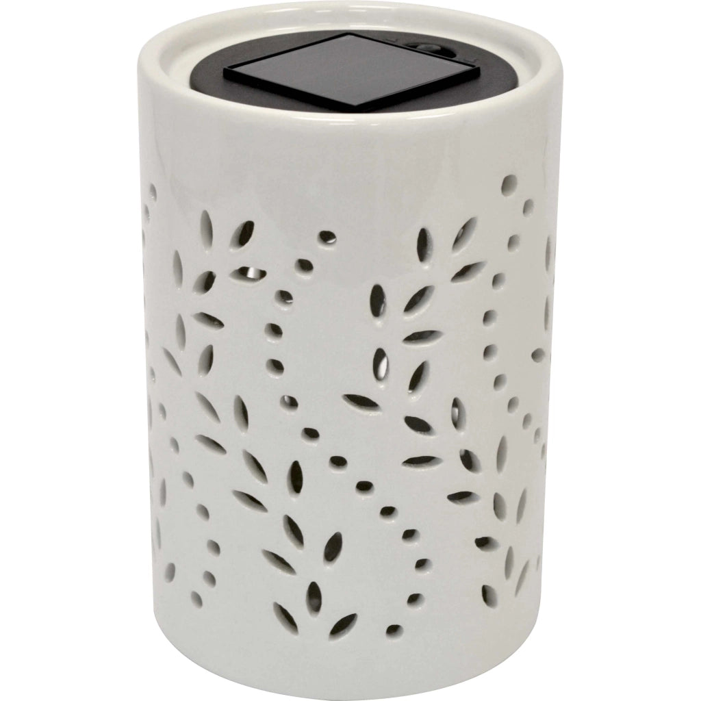 Lampada solare  ceramica da tavolo bianca