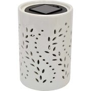 Lampada solare  ceramica da tavolo bianca