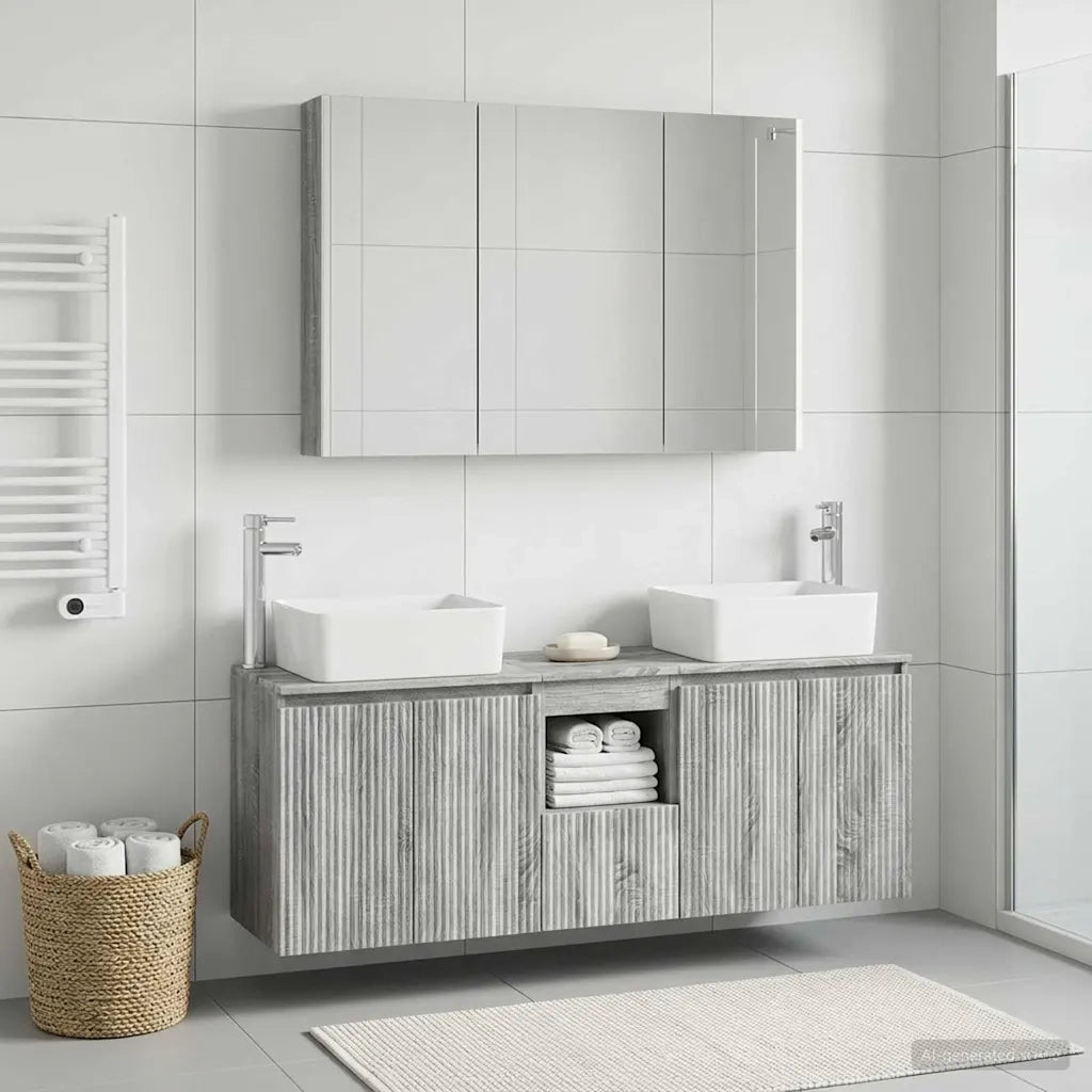 Set di Armadi da Bagno 4 pcs Sonoma grigio Legno ingegnerizzato 3406428