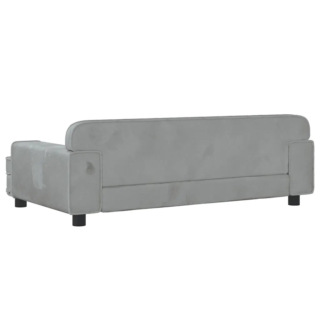 Divano per Bambini-Sofa-Divanetto Grigio Chiaro 90x53x30 cm in Velluto