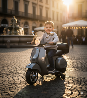 Piaggio Vespa PX150 Full Elettrica 12V per Bambini Grigio