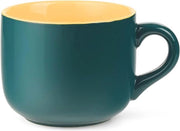 Caffettiera ceramica grande 22 oz - Ideale tazza per il caffè in casa e in ufficio - Resistente a lavastoviglie e forno a microonde (verde scuro)