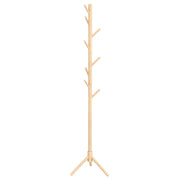 Appendiabiti a Parete Albero in Legno con 8 Ganci ¨C Zephmum ¨C 40x40x165 cm Naturale