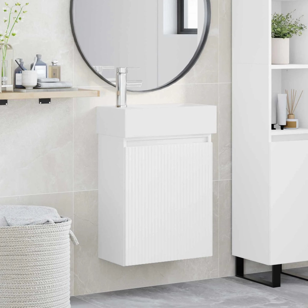 Mobile bagno con rubinetto Bianco 45,5 x 22,5 x 84 cm 889441