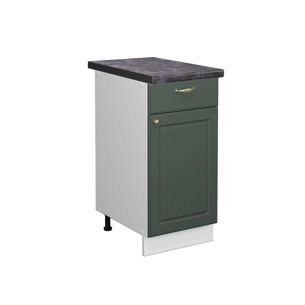 Mobiletto base per cucina Fame-Line Verde-oro rustico/Bianco 40 cm, PL Antracite Vicco