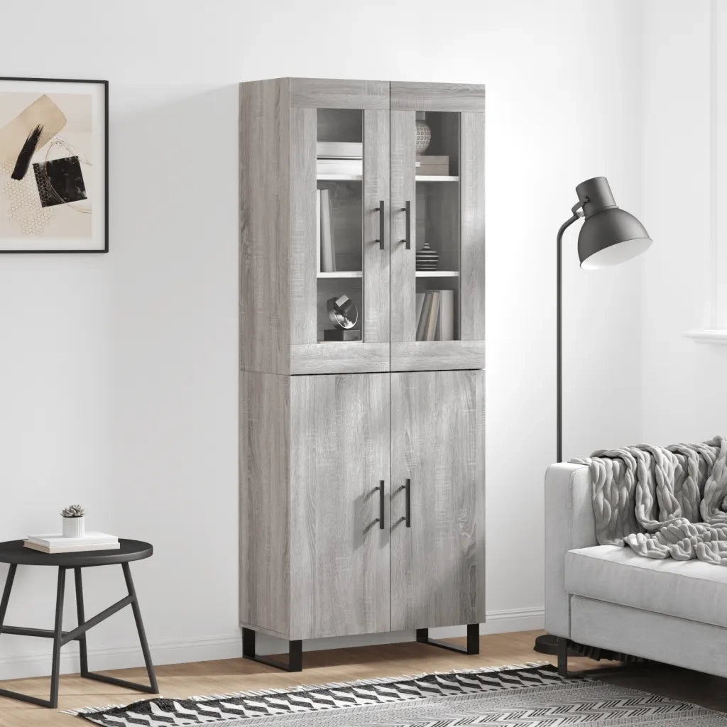 Credenza | Madia | Buffet da pranzo | Armadio da pranzo Grigio Sonoma 69,5x34x180 cm in Legno Multistrato