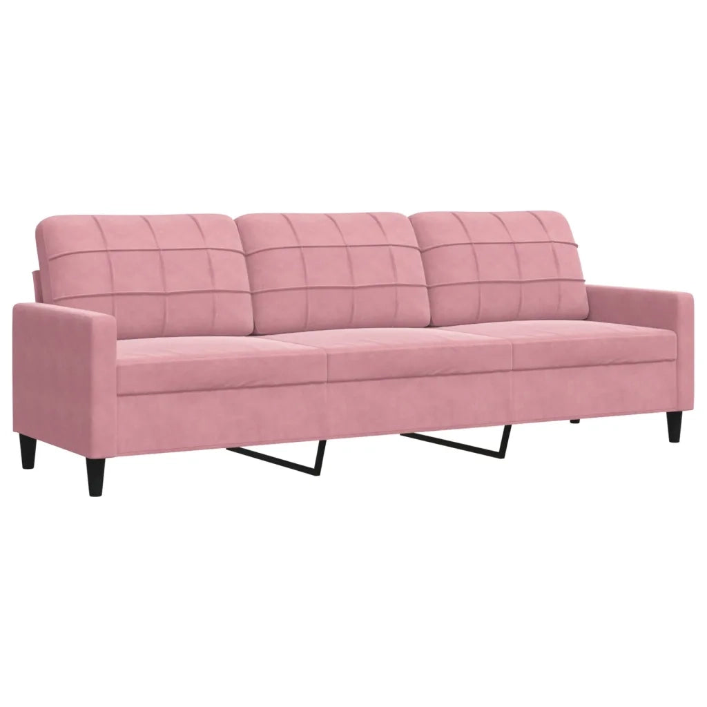 Set di Divani 3 pz con Cuscini rosa in Velluto