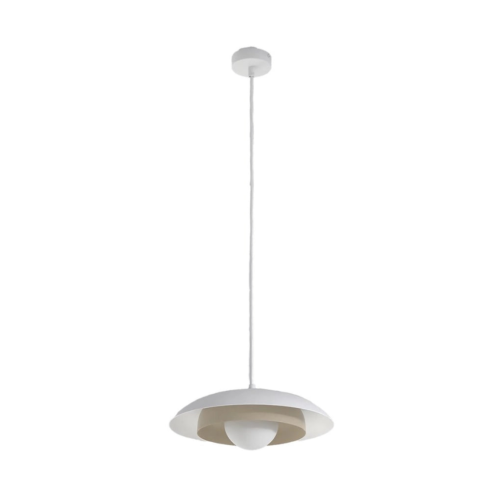 Lampada a sospensione SKIN in acciaio bianco e dettagli moka
