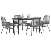 Set da Pranzo da Giardino 5 pz con Cuscini Polyrattan Vetro 3334578