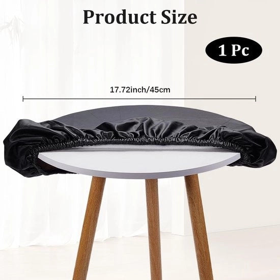 Tavolo con tovaglia rotonda a maglie, coperta di spandex elastica, impermeabile e lavabile