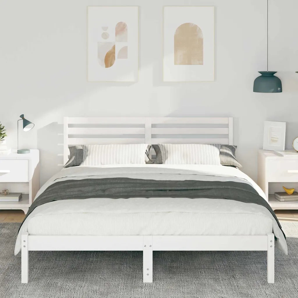 Struttura del letto Bianco 200 x 200 cm Pino massello