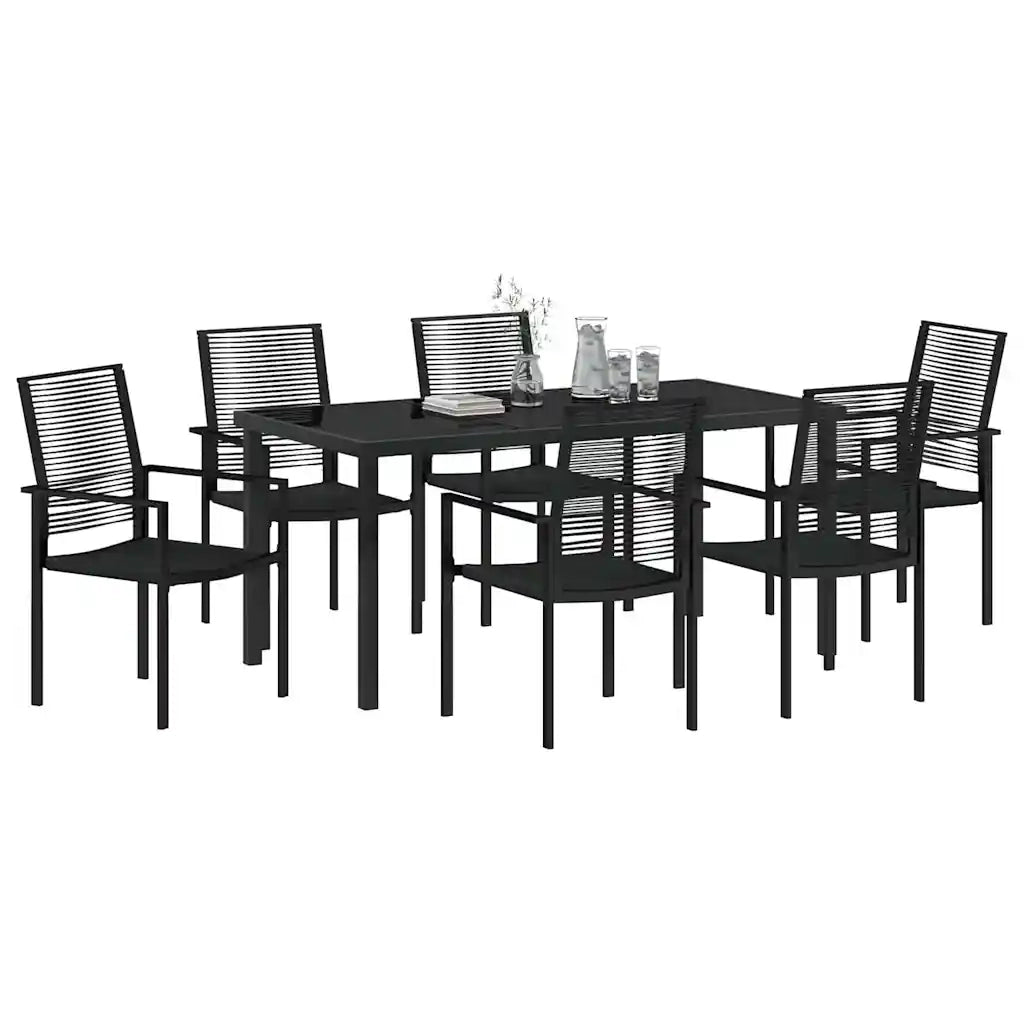 Set da Pranzo per Giardino 7 pcs Nero 3379167