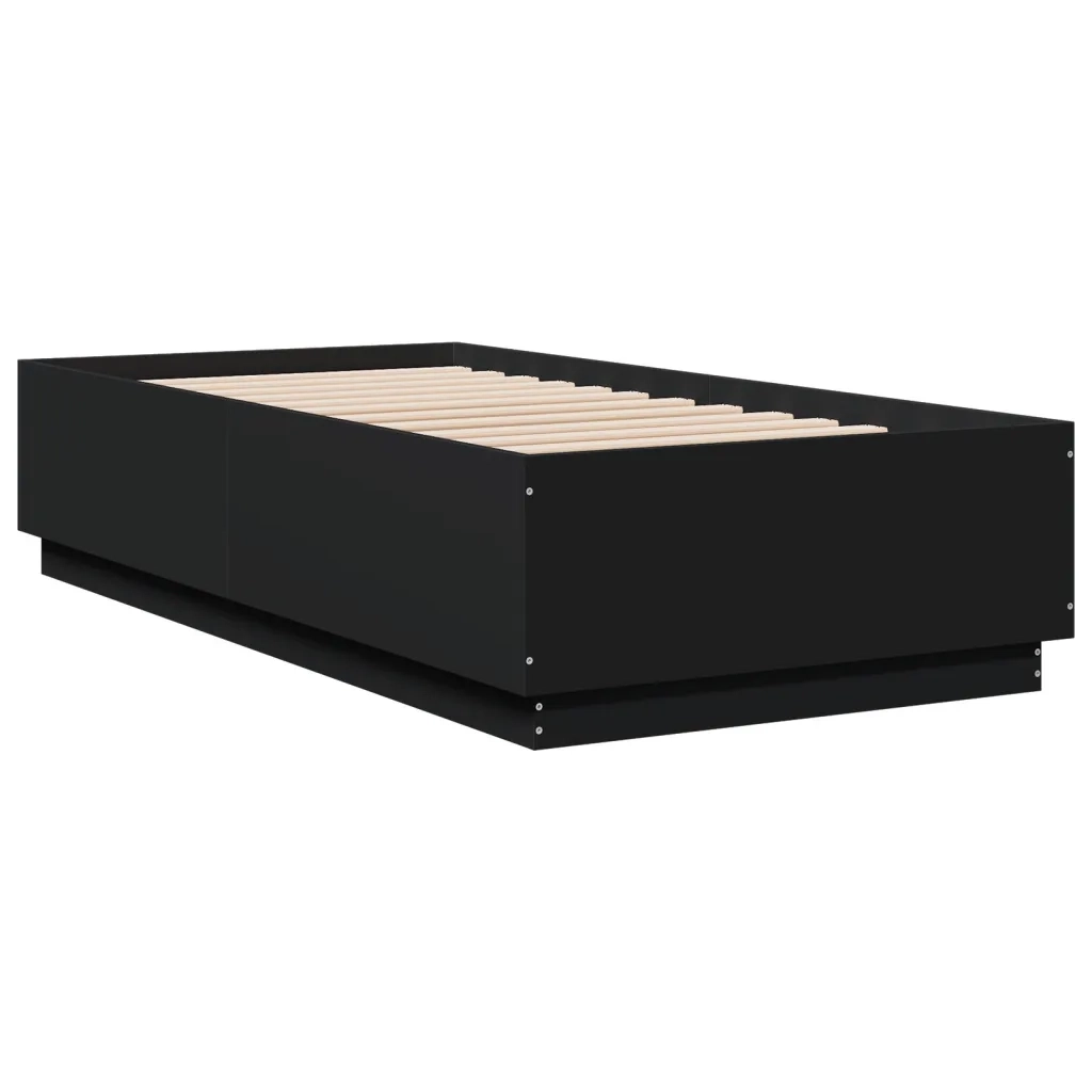 Giroletto-Struttura Letto Nero 75x190 cm in Legno Multistrato 764046