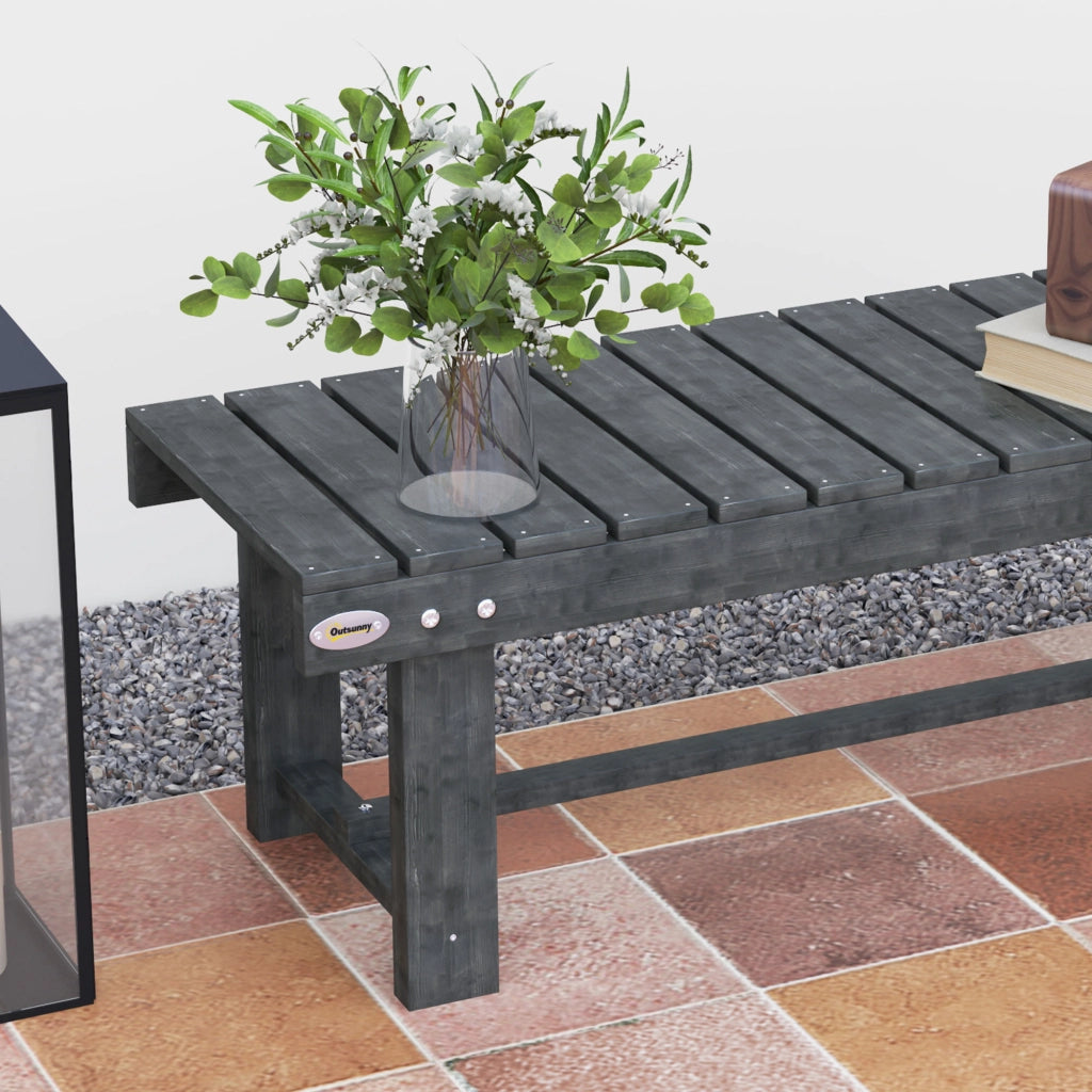 Panchina da Giardino 2 Posti in Legno di Abete ¨C Zephmum ¨C Grigio 110x38x35 cm
