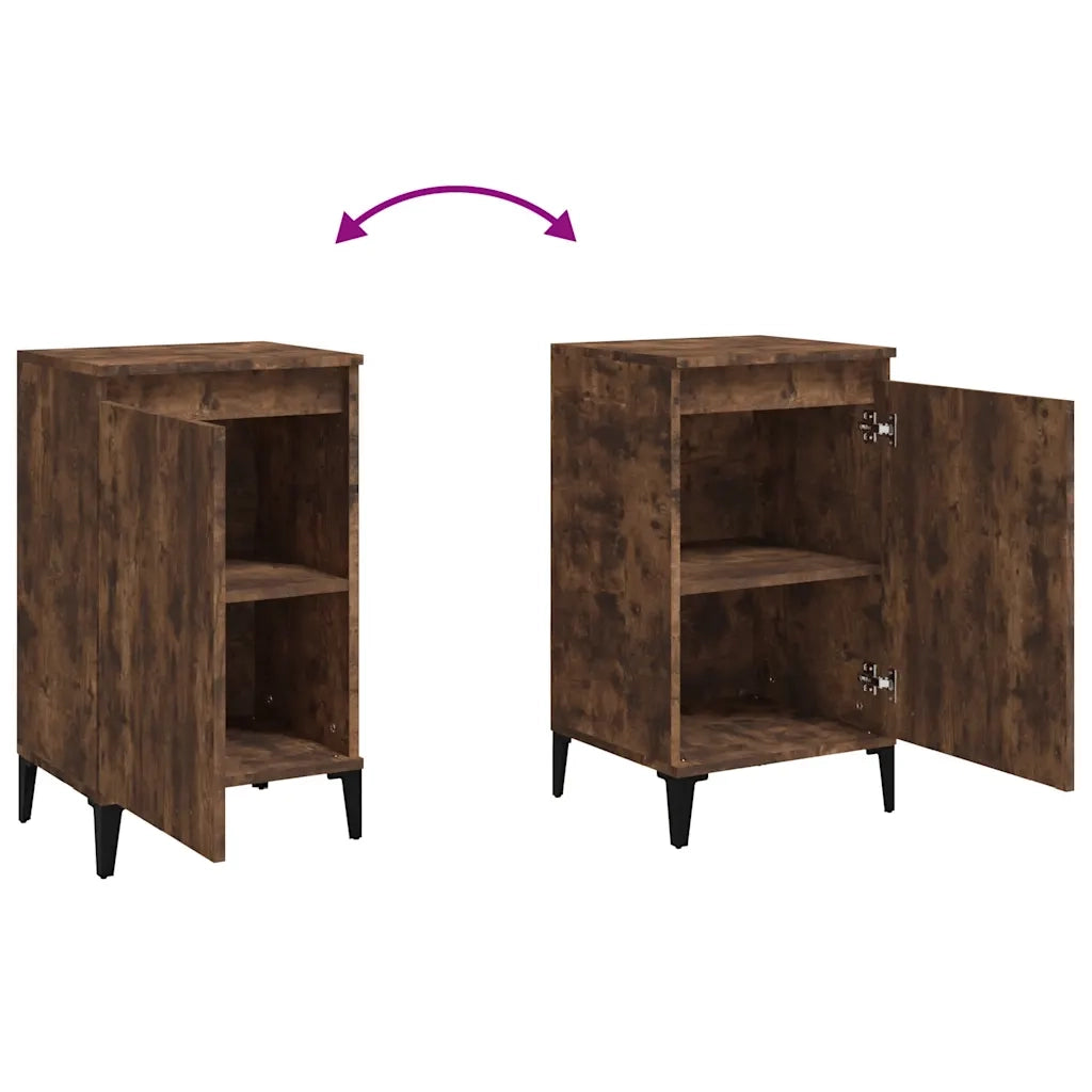 Comodini 2 pz-Set di 2 Tavolino da notte Rovere Fumo 40x35x70 cm in Legno Multistrato 709635