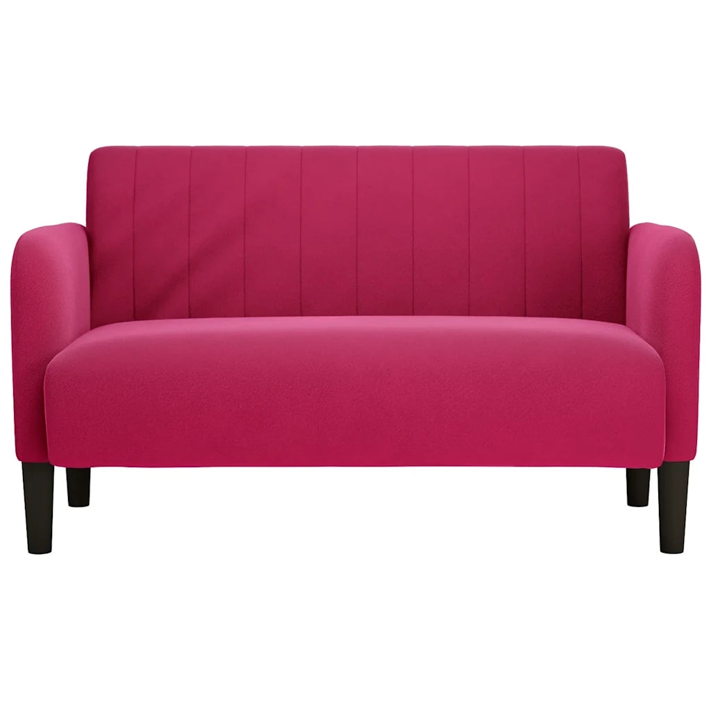 Divano Divanetto Rosso Vino 109 cm in Velluto