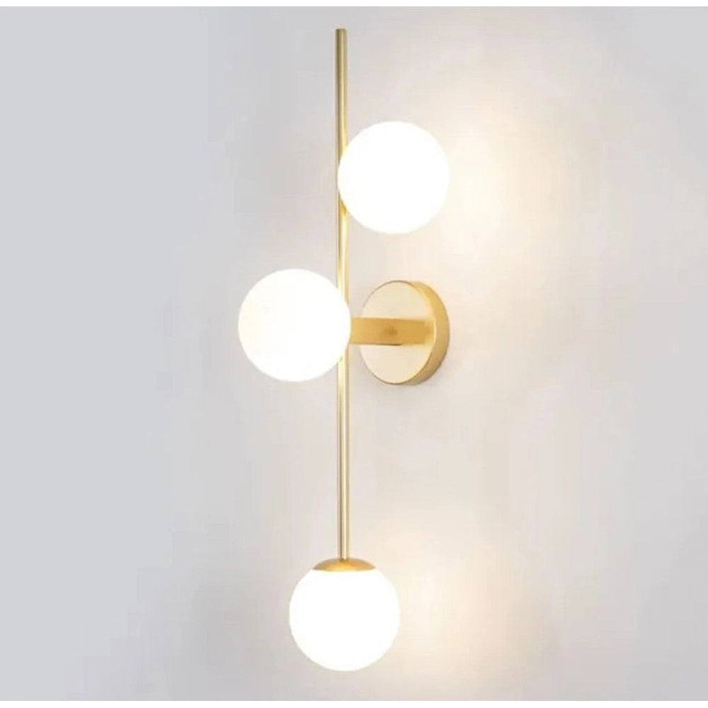 Trade Shop - Applique A Parete Bronzo Metallo Con 3 Sfere Lampada Da Muro Minamalista Attacco G9 Aq57 -