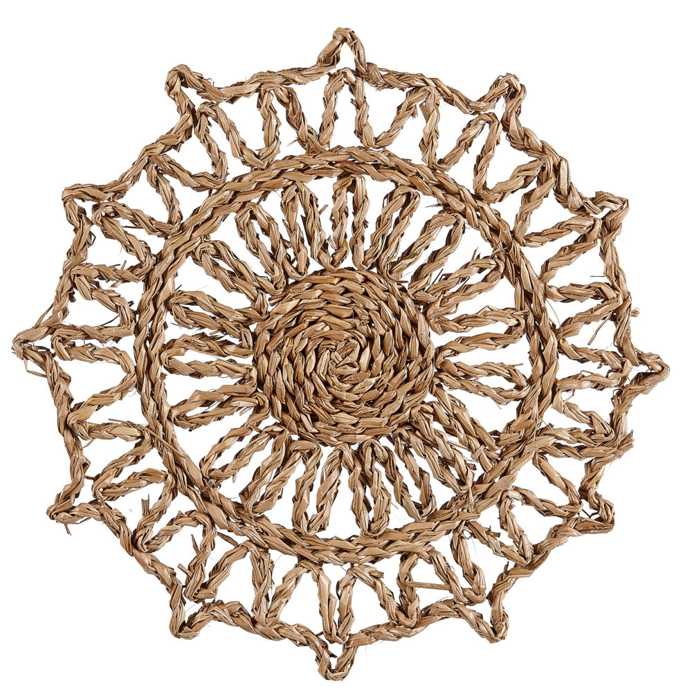 Set di 6 piatti da appendere decorativi in alghe naturali con decorazioni da parete in stile africano