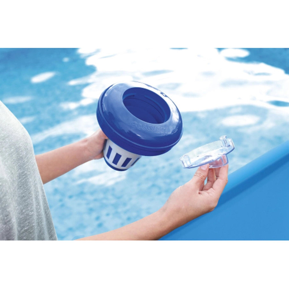 Trade Shop - Dispenser Galleggiante Cloro Medio 16,5 Cm Per Pastiglie Dm 7,5 Cm Piscine 58071 -