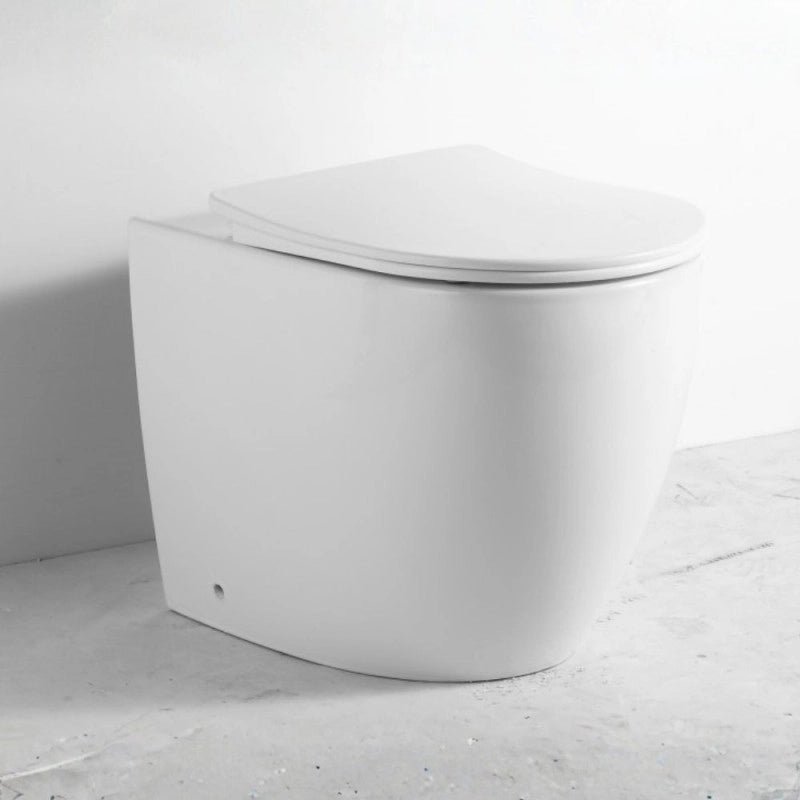 WC filo muro FT53A a pavimento in ceramica 52.5x37x41H cm. bianco