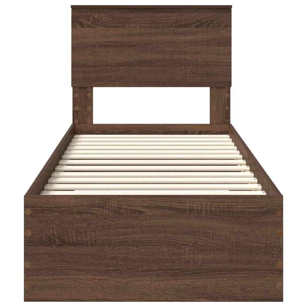 Struttura del letto-Giroletto Rovere Marrone e Argento 75 x 190 cm 666189