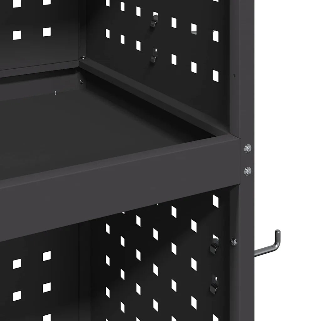 Carrello per Attrezzi con lo scaffale Nero 65 x 35 x 111 cm CFW9667007
