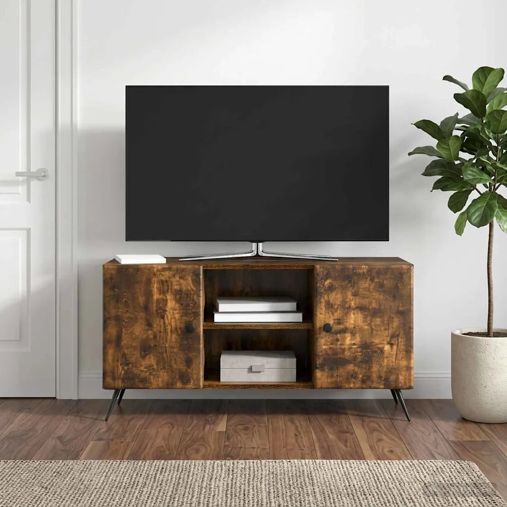 Mobile TV Rovere Fumo 102 x 34,5 x 50 cm Legno ingegnerizzato 895620