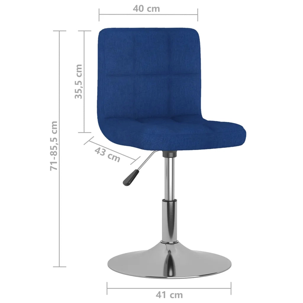 Sedie da Pranzo Girevoli 2 pz Blu in Tessuto 334213