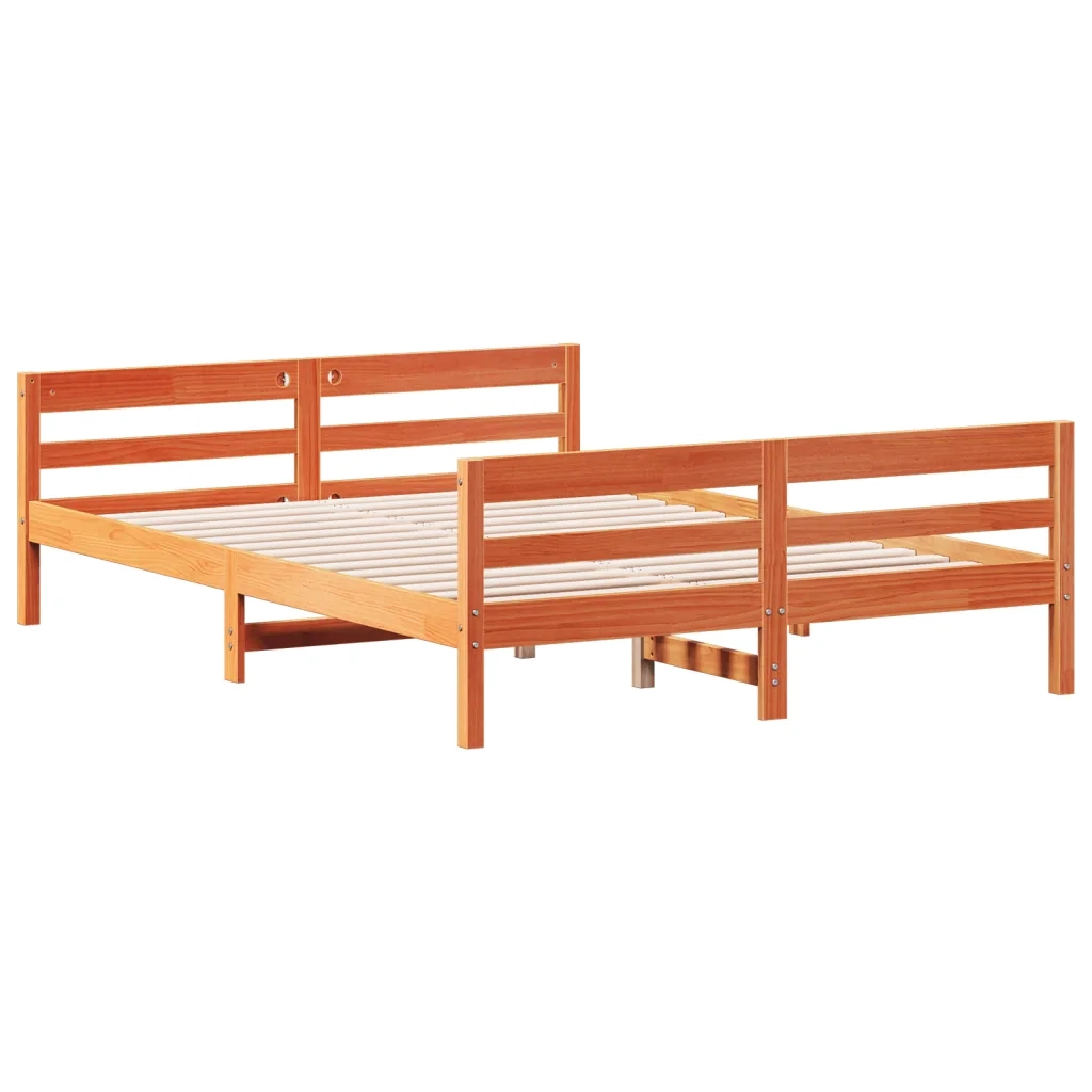 Letto senza Materasso Marrone Cera 120x200 cm in Legno di Pino 842793