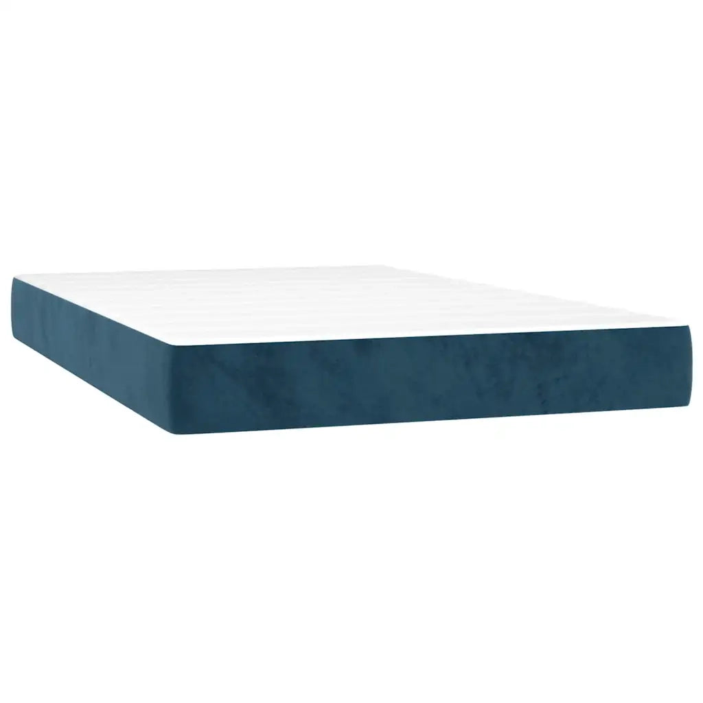 Giroletto a Molle con Materasso Blu Scuro 120x200 cm in Velluto 3141297