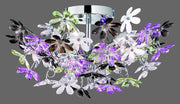 FLOWER PLAFONIERA FIORI ACRILICO TRASPARENTE E COLORATO 4 LUCI ATTACCO E14 CM51