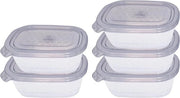 Contenitori di conservazione degli alimenti - 5 contenitori con 5 coperchi - Resistenti a microonde e congelatore - Contenitori per cucina e magazzino impermeabili - Plastica 500 ml - Grigio (Set da 5) contenitori per congelazione