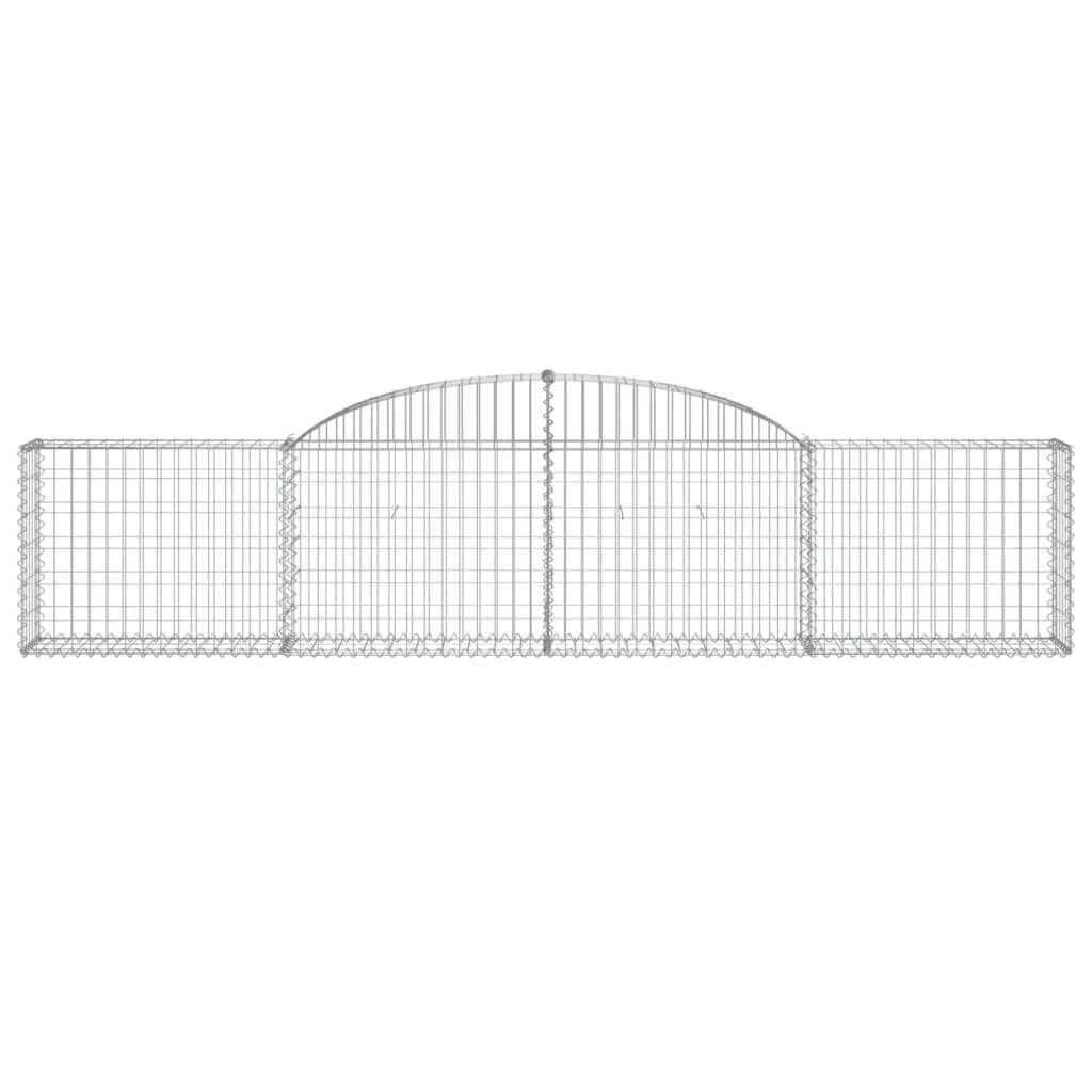 Set di 9 gabbioni ad arco per recinzioni gabbie e muri di contenimento 300 x 30 x 60/80 cm ferro zincato argento 02_0041279
