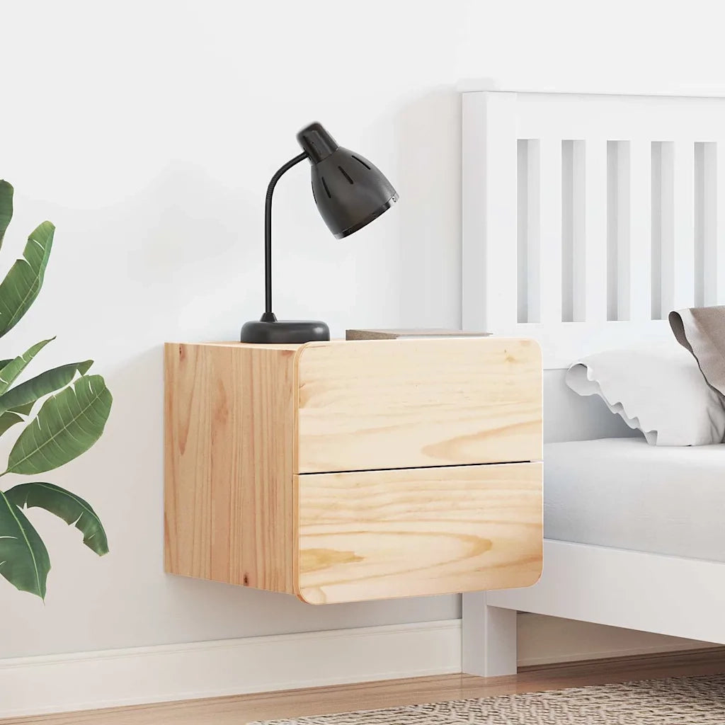 vidaXL Comodino 2 pcs Marrone 39 x 34 x 33 cm Legno di pino massello