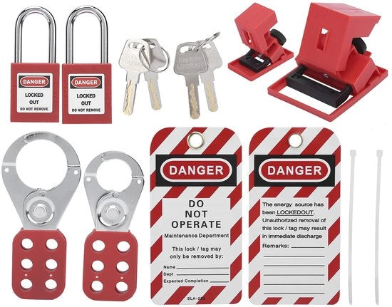 Kit di Blocco Multifunzionale Portatile - Sistema di Blocco e Taglio - Duraturo - Sistema di Sicurezza - Facile da Utilizzare - Set di Blocco