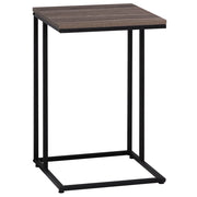 Tavolino in legno tortora a forma di U con struttura in metallo Nero in stile industriale con piano in truciolare da soggiorno
