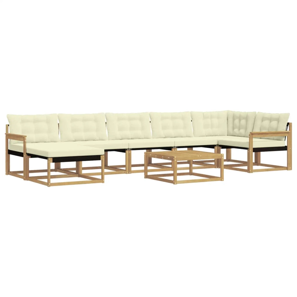 Set di divani da esterno 8 pcs Bianco e Crema 3388916