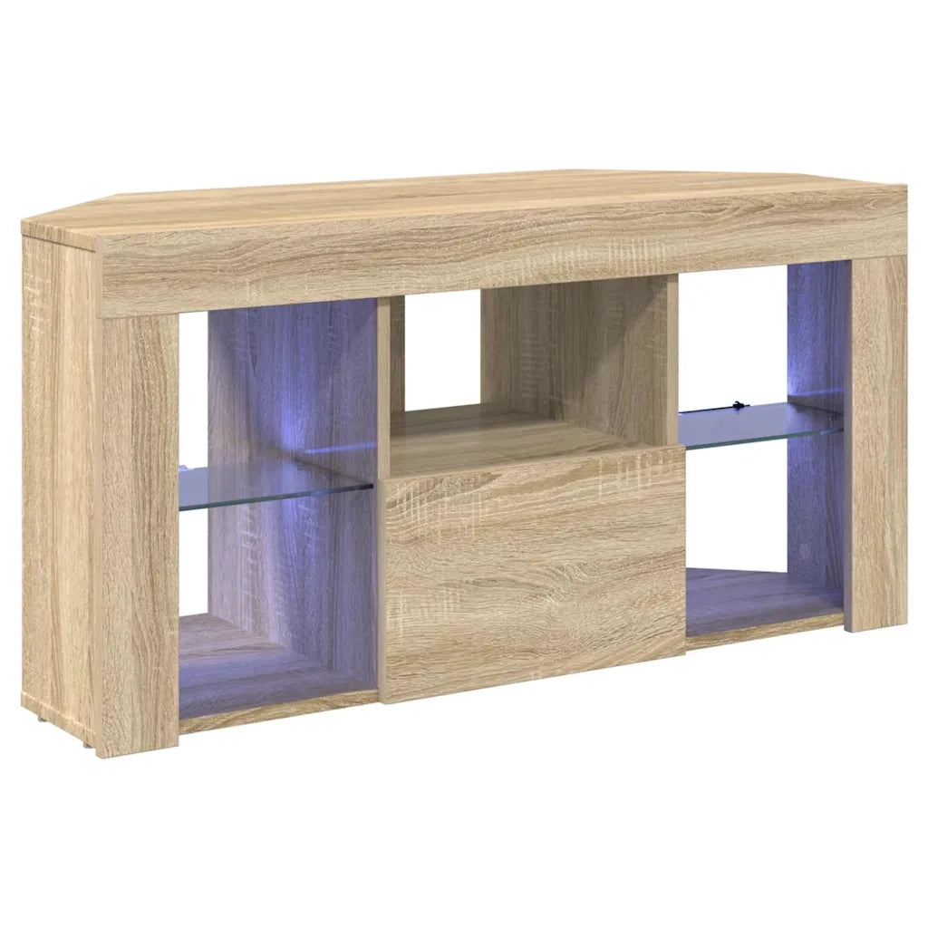 Mobile TV LED Angolare Rovere Sonoma 100 x 40 x 50 cm 889797