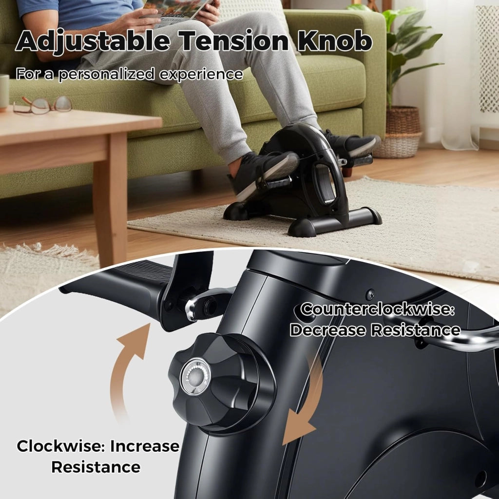 Guarnitura elettrica con display LCD, dispositivo ellittico elettrico, resistenza regolazione manuale, bicicletta ellittica 2 in 1, allenamento gambe e braccia, per casa, ufficio