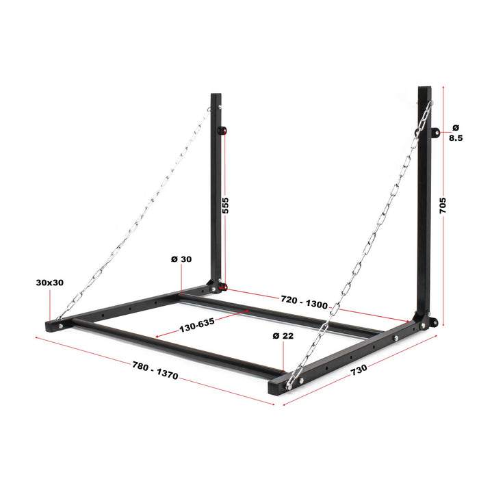Supporto porta pneumatici a parete, max 130 kg, per 4 ruote con cerchi